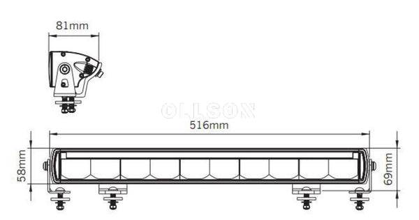 20 / 51 Cm 100 Watt Ollson Neon Dual Color Led Bar Schijnwerperbalk Schijnwerperbalken