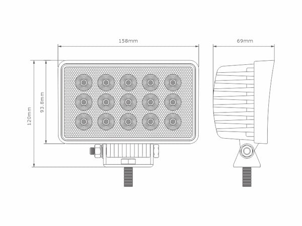 LED Werklamp 45 Watt, 3600 Lumen, OLLSON Heavy Duty